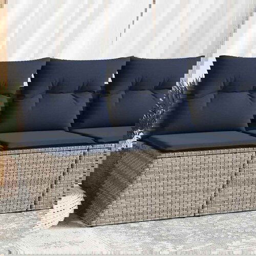 vidaXL 2-dijelni set vrtnih sofa poliratan i bagrem s jastucima sivi Cijene