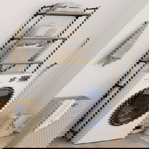 vidaXL Polica za perilicu rublja boja hrasta 67x25x163 cm drvena Cijene