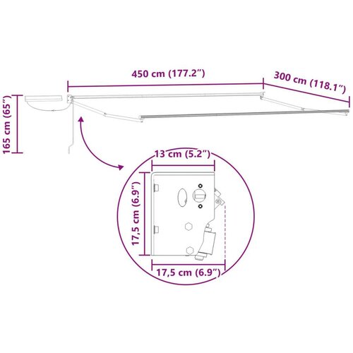  Električna retraktabilna tenda Krema 4 5 &amp;times; 3 m - Antracit Krema 4 5 &amp;times; 3 m Slike