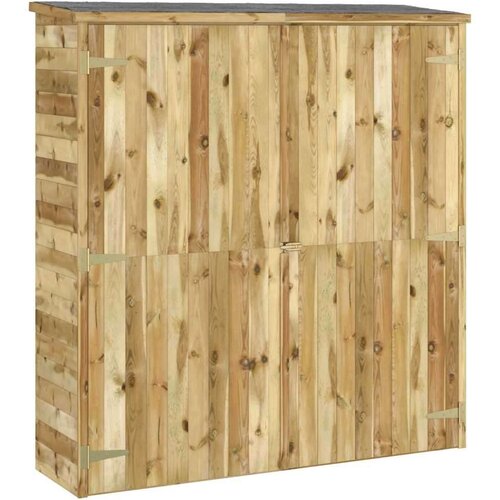 VidaXL Vrtno spremi&amp;scaron;te za alat od masivne borovine 163 x 50 x 171 cm Slike