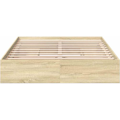  Okvir za krevet s ladicama boja hrasta 160x200 cm drveni Smeđa 160 x 200 cm Slike