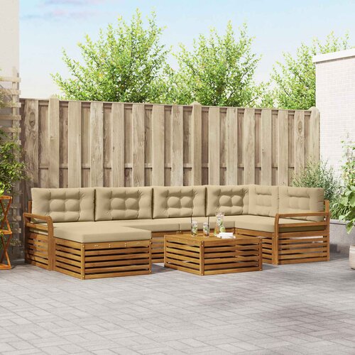  Set vanjskih sofa 7 kom. Prirodna i bež Slike