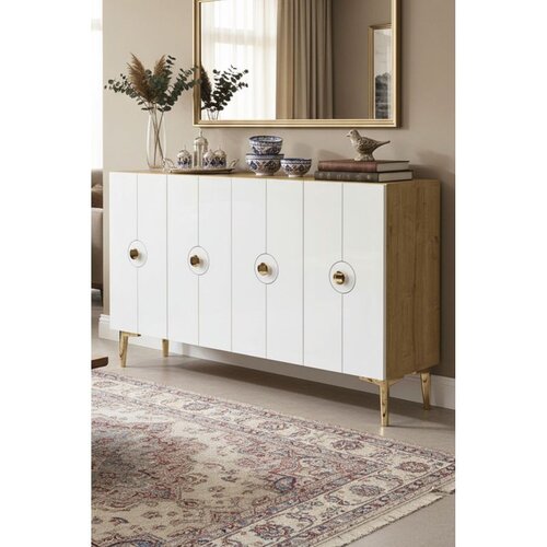 Hanah home komoda Enlem 120, 120 cm, hrast Sapphire / bela Cene