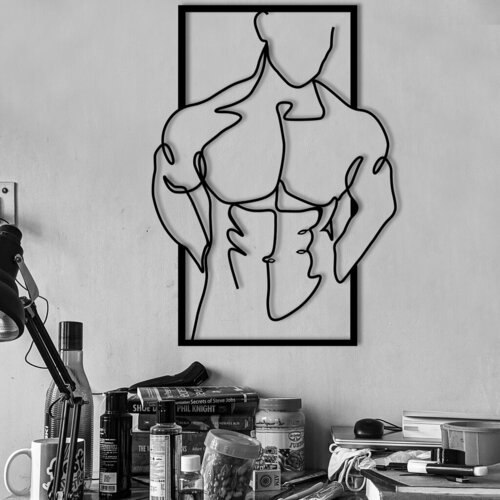 Wallity zidna dekoracija muscular man, 36 x 50 cm, crna Cene