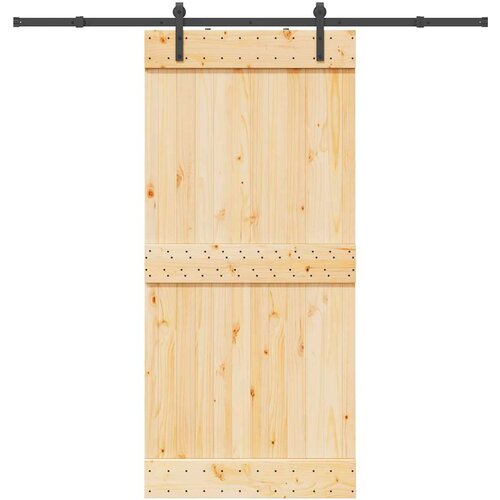 vidaXL Drsna vrata s kompletom vodil 95x210 cm trdna borovina Cene
