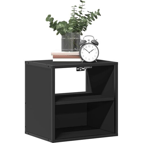  Zidni noćni ormarići 2 kom crni 40x31x39,5 cm Crna Slike