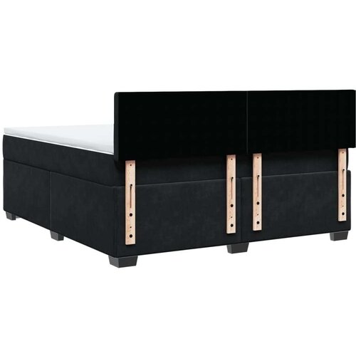 VidaXL Krevet s oprugama i madracem crni 180x200 cm bar&amp;scaron;unasti Slike