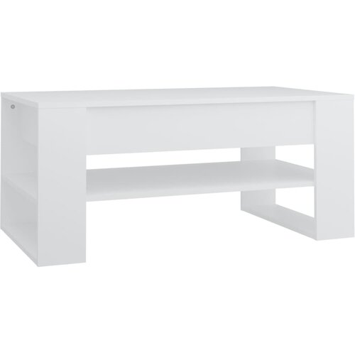 Maison Chic Klubska mizica - kavna mizica - Nizka mizica bela 102x55x45 cm konstruiran les, (21755024) Cene