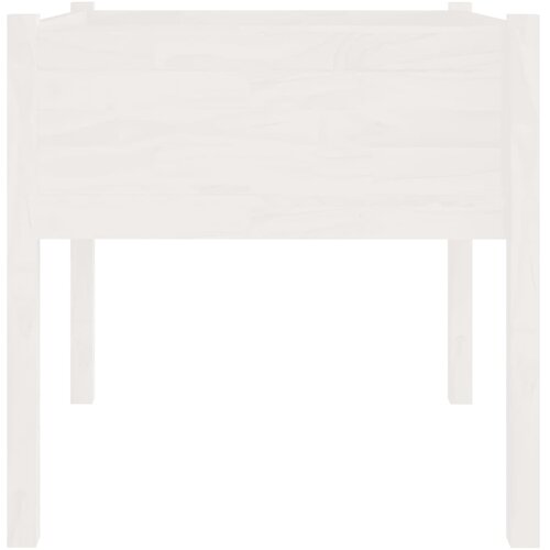  Vrtne sadilice 2 kom bijele 70 x 70 x 70 cm od masivne borovine Slike