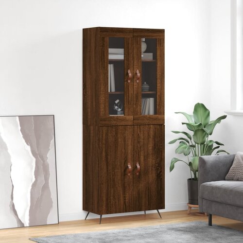 VidaXL Visoka komoda boja hrasta 69 5x34x180 cm od konstruiranog drva Slike