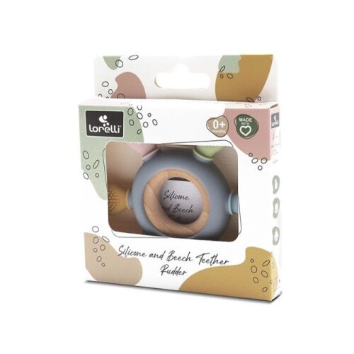 Lorelli silikonsko drvena glodalica za bebe ruder - natural grey ( 10210900003 ) Cene