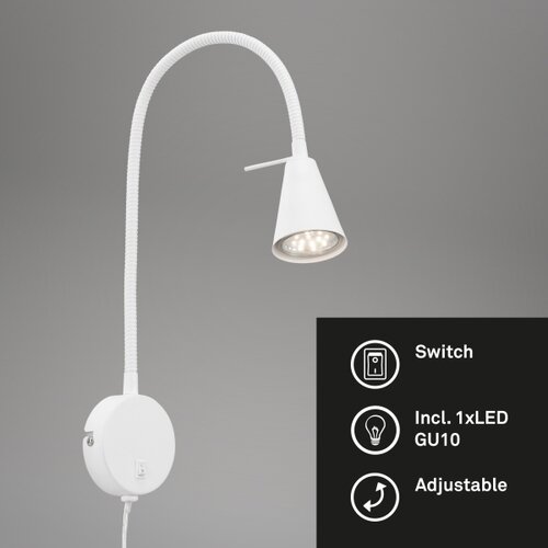 BRILONER 2082-016 - led zidna svetiljka comfort light 1xGU10/5W/230V bela Slike