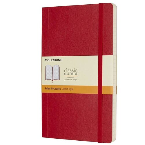 Moleskine Beležnica A5 mehka platnica, škrlatno rdeča - črte Cene