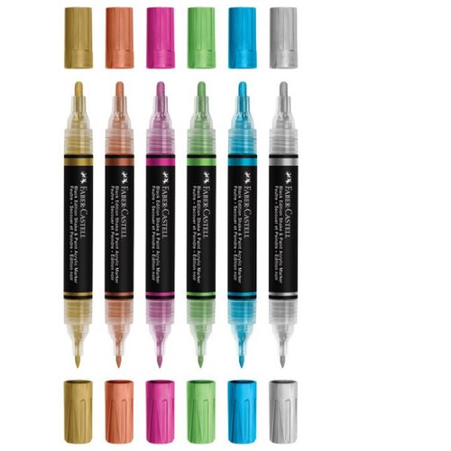  AKRILNI OBOSTRANI SHAKE&amp;amp;PAINT METALLIC FABER CASTELL 285517/6BOJA BLISTER Slike