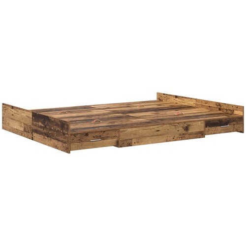  Krevet s ladicama Staro drvo 140 x 190 cm Konstruirano drvo Slike
