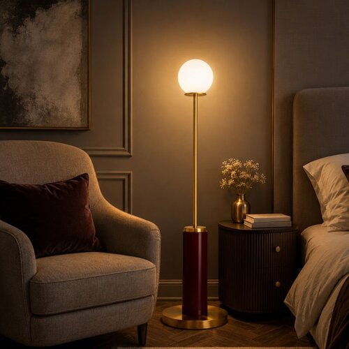 Opviq podna lampa Moira-20203-C, 1 &times; E27, bordo Cene