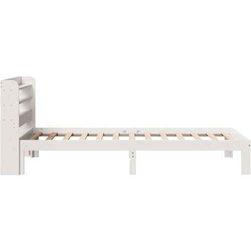 VidaXL Okvir kreveta s uzglavljem bijeli 75x190 cm od borovine Slike