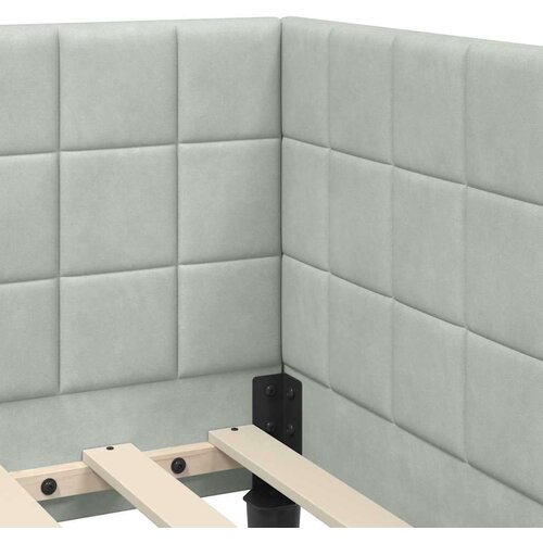 VidaXL Kutni krevetni okvir s madracem 2 pcs Svjetlosiva Bar&amp;scaron;un - Svjetlosiva 80 x 200 cm Slike