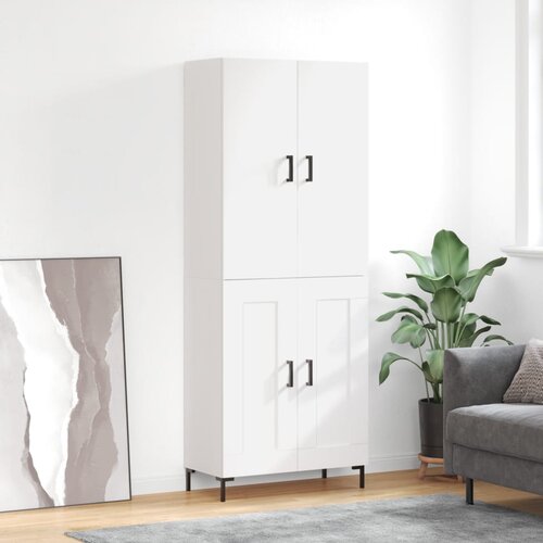 vidaXL Visoka omara bela 69,5x34x180 cm inženirski les Cene