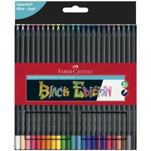 Faber-castell barvice črne, 24 kosov