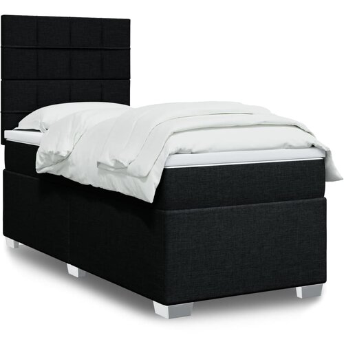 vidaXL Box spring postelja z vzmetnico črna 100x200 cm blago Cene