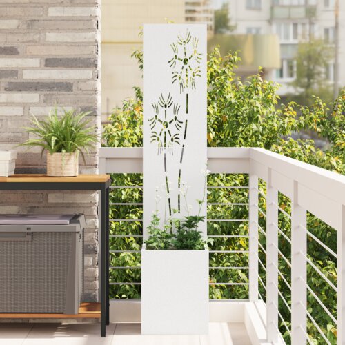 vidaXL Vrtni Sadič s Dekorativnom Pločom Bijela 32 x 140 cm Cijene