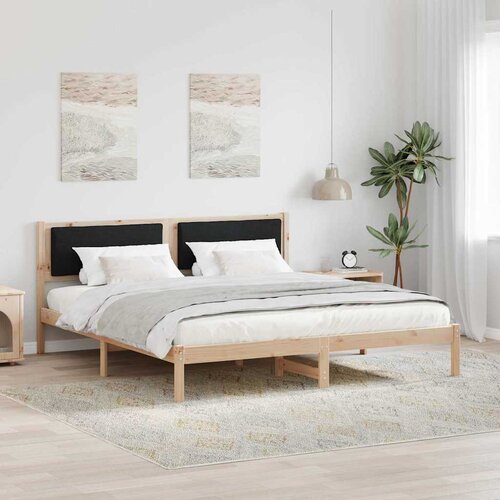  Krevetna konstrukcija Crna 180 x 200 cm Čvrsto borovo drvo Cijene