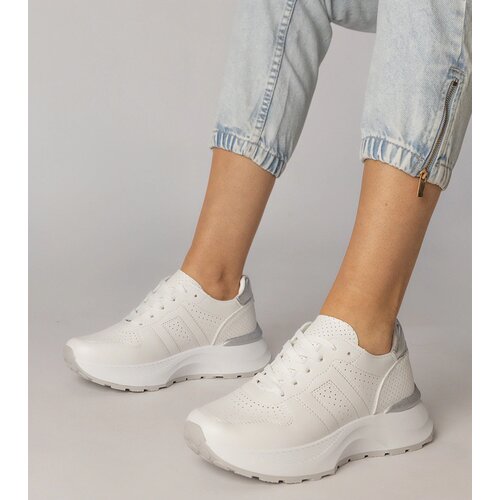 Gemre White sports sneakers with a silver insert Lenkuta Cijene