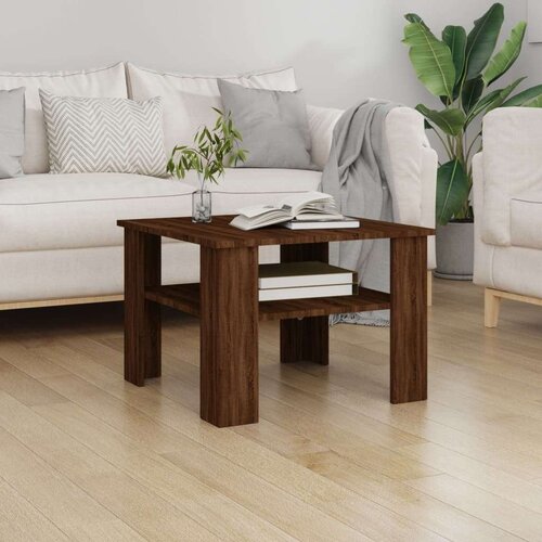  Stolić za kavu smeđa boja hrasta 60x60x42 cm konstruirano drvo Cijene