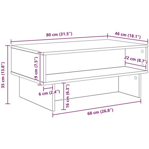  Stolić za kavu Betonski sivi 80 x 46 x 35 cm Konstruirano drvo Slike