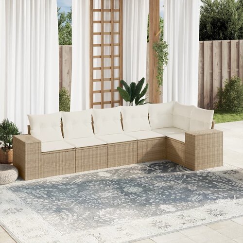 vidaXL 6-dijelni set vrtnih sofa s jastucima bež od poliratana Cijene