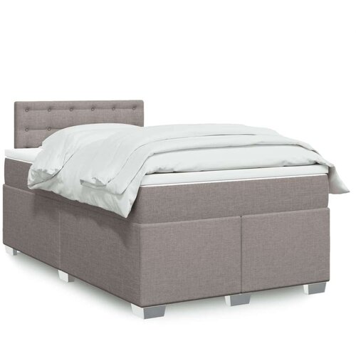 vidaXL Box spring postelja z vzmetnico taupe 120x190 cm blago Cene