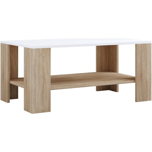 MID.YOU klubska miza dalus, hrast sonoma, bela, 90x41 Slike