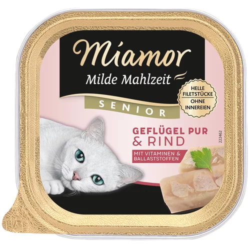 Miamor Ekonomično pakiranje: Milde Mahlzeit Senior 16 x 100 g - Perad i govedina