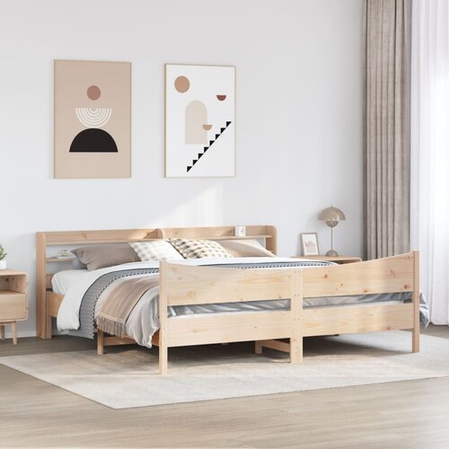  Okvir kreveta s uzglavljem 200 x 200 cm od masivne borovine Slike