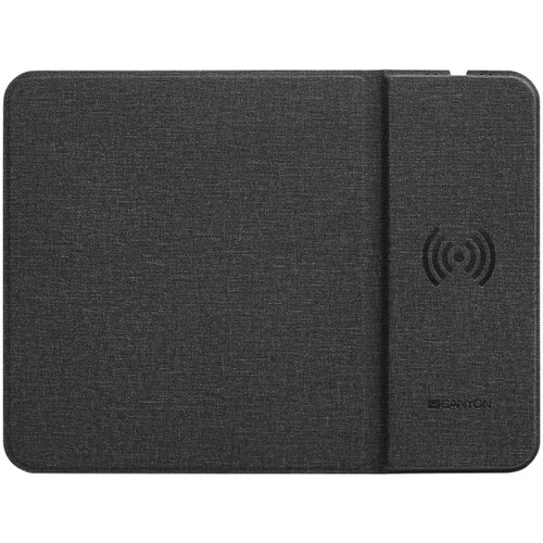 Canyon MP-W5, Mouse Mat with wireless charger, Input 5V/2A,9V2A Output 5W/7.5W/10W, 324*244*6mm, USB Type C cable length 1m, Black, 220g Slike
