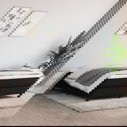 VidaXL Okvir za krevet s oprugama crni 140x200 cm od tkanine Slike