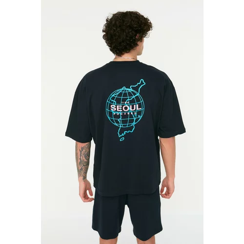 Trendyol T-Shirt - Navy blue - Oversize