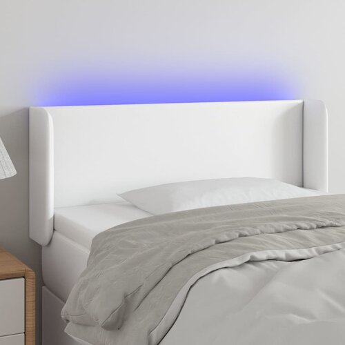 vidaXL LED posteljno vzglavje belo 93x16x78/88 cm umetno usnje Cene