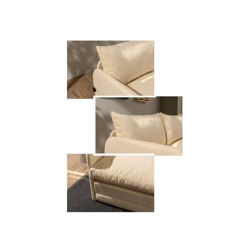 Atelier Del Sofa Dvosjed na razvlačenje Saga, 128 x 70 x 66 cm, Krem Slike