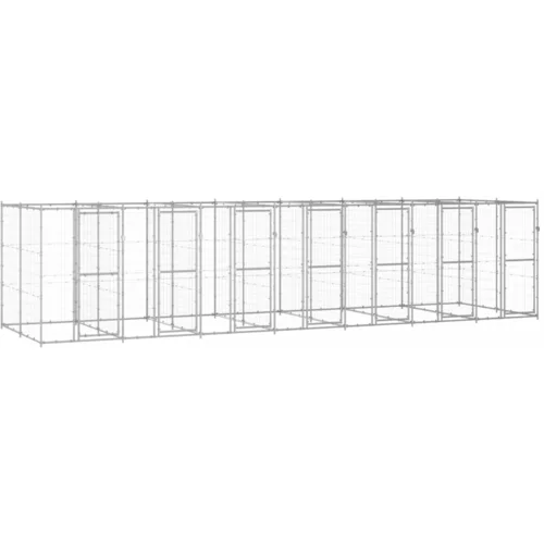 vidaXL vanjski kavez za pse od pocinčanog čelika 16,94 m²
