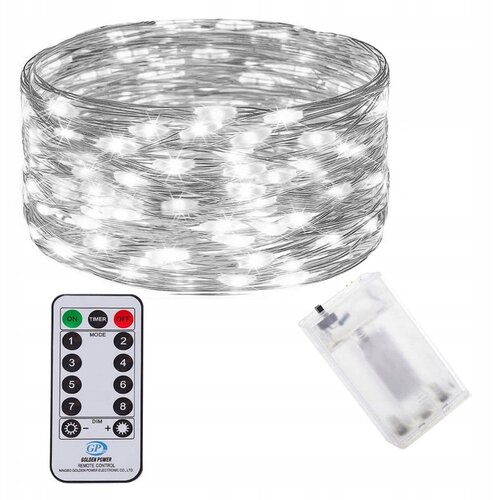 springos Micro LED novoletne lučke na baterije z daljincem 100 LED 10m hladno bele Cene