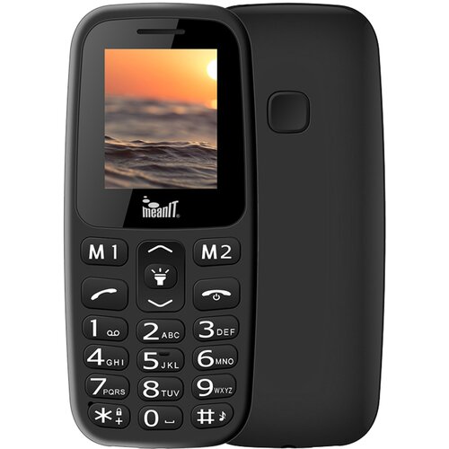 Meanit Mobilni telefon, 1.77" ekran, Dual SIM, BT, SOS dugme - VETERAN I MOBILNI TELEFON-CRNI Cene