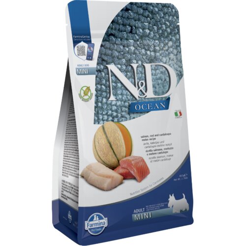 N&d Ocean Dog Adult Mini Grain Free losos, trska in melona 2,5 kg Cene