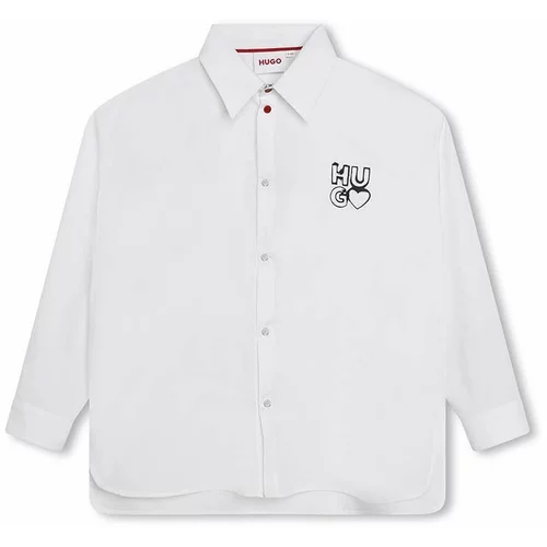 Hugo Otroška bombažna srajca bela barva