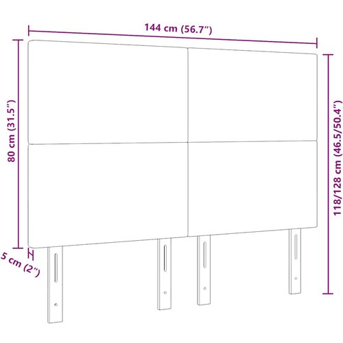  Uzglavlje Svijetlo siva 144 cm Kordura tekstil Slike