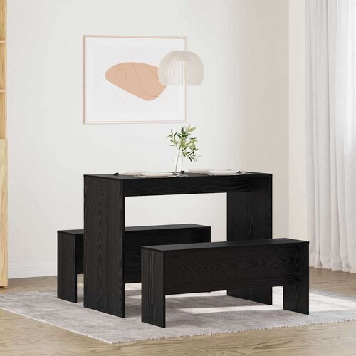  Blagovaonski set 2 pcs Crni hrast Konstruirano drvo Cijene