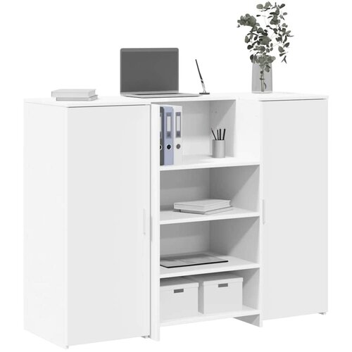 VidaXL Recepcijski stol bijeli 135x50x103,5 cm izrađeno drvo Slike