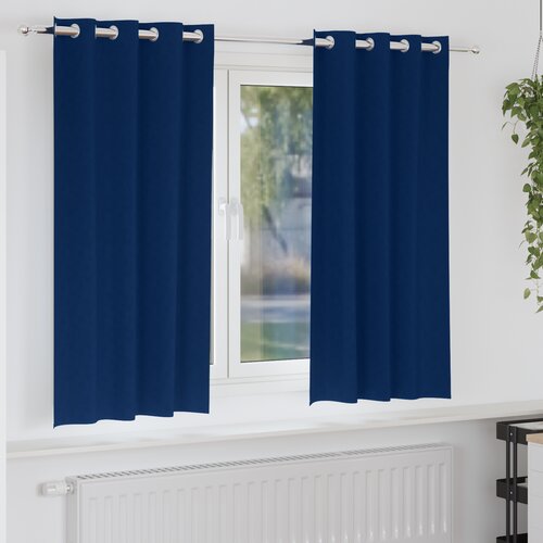 VidaXL Zavese z zavesami 2 pcs Temno modra 175 x 140 cm Poliester Slike