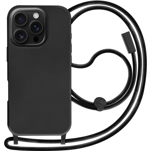 AVIZAR Črno silikonsko ohišje z mehko vrvico na dotik za iPhone 16 Pro Max, Črna, (5000010739) Cene